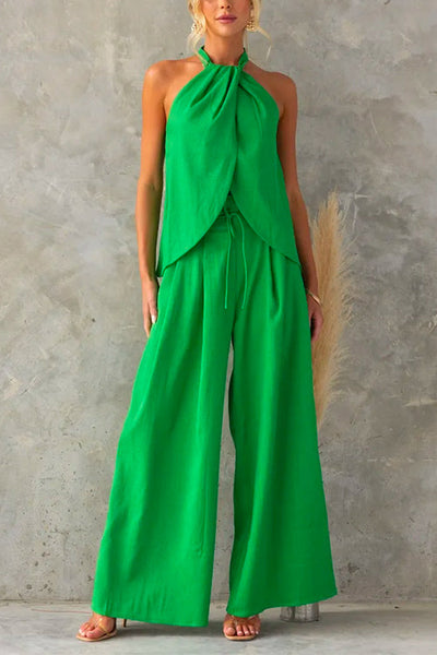 Completo Due Pezzi Halter con Pantaloni Larghi