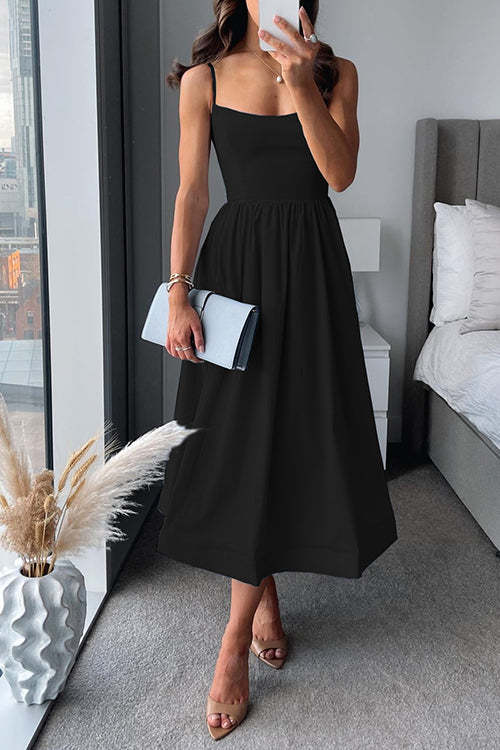 Giselle™ | Abito Midi a Linea A con Spalline Sottili