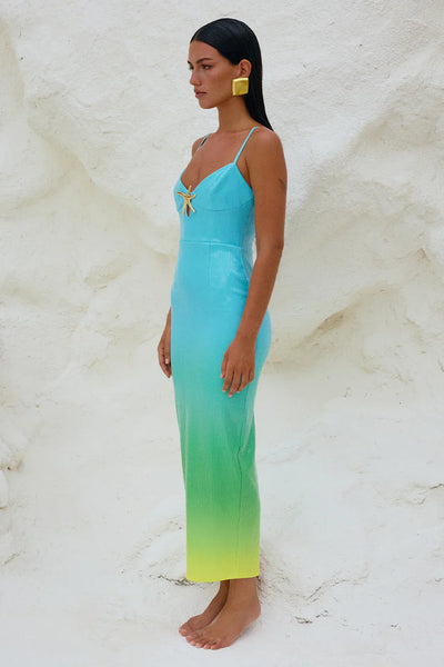 Abito Midi con Paillettes e Spilla a Stella Marina